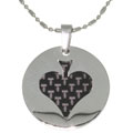Stainless Steel with Carbon Fiber Spade Necklace