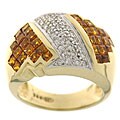 14k Gold 3/8ct TDW Diamond Yellow Sapphire Ring