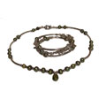 Green Pearl Silver Bracelet and Necklace (Peru)