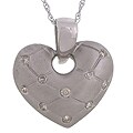 10k White Gold 1/10ct TDW Diamond Heart Necklace