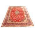 Iranian Persian Kashan Hand-knotted Red/Navy Rug (10' x 15')