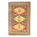 Indo Kazak Hand-knotted Red/Gold Rug (5' x 7')