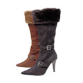 Liliana by Adi Microsuede Boots with Faux Fur Top
