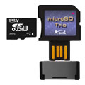 ADATA 2 GB Trio Micro SD with SD Adapter and USB reader