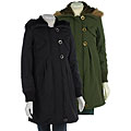 BB Dakota Faux Fur Hooded Coat with Rib Cuff