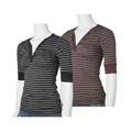 Adi Designs Gathered Bodice Striped Shirt