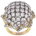 18K Yellow Gold and Diamonds Cocktail Ring