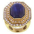 18k Yellow Gold Sapphire and Diamond Cocktail Ring
