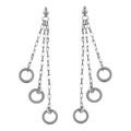 14k White Gold Triple-chain Dangle Earrings