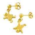 14k Yellow Gold Girl and Boy Earrings