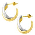 14k Two-tone Double-interlocking J Hoop Earrings