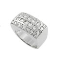 Sterling Silver Rectangular Ring with CZ Stones