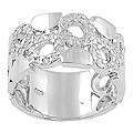 Sterling Silver Round Circles Cubic Zirconia Ring