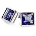 Sterling Silver Purple Cubic Zirconia Studs