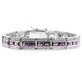 Silvertone Designer Inspired Lavender and Clear CZ
