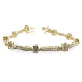 Goldtone Clear Cubic Zirconia Flower Design Bracelet