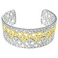 Two-tone Cuff Bracelet with Clear Cubic Zirconia