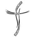 Sterling Silver Jazzy Cross CZ Pendant