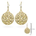 Goldtone Matted Cubic Zirconia Fashion Earrings