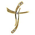 Goldtone Jazzy Cross Cubic Zirconia Pendant
