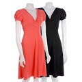 London Times Women's Pouf Cap Sleeve Dress