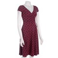 London Times Cap Sleeve Surplus Wrap Dress