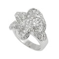 Sterling Silver Pave CZ Flower Ring