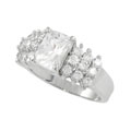 Sterling Silver Emerald Cut CZ Ring