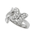 Sterling Silver CZ Butterflies Ring