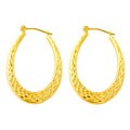 14k Yellow Gold Reversible Oval Hoop Earrings