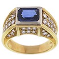 18k Gold Sapphire and 1 3/4ct TDW Diamond Ring
