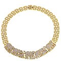 18k Yellow Gold 9ct TDW Diamond Elephant Necklace