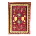 Indo Kazak Hand-knotted Rust/Navy Rug (6' x 9')