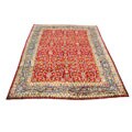 Persian Kirman Hand-knotted Red/ Navy Rug (11 x 16)