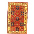 Indo Kazak Hand-knotted Red and Gold Rug (3' x 5')