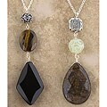 Linear Silver and Gemstone Pendant Necklace (USA)