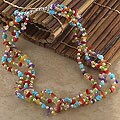 Triple Strand Multi-stone Chips Necklace (USA)
