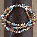 Triple Strand Multistone Chips Bracelet (USA)