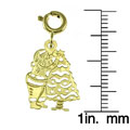 14k Gold Santa with Tree Charm