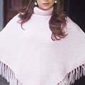 Alpaca wool poncho 'Baby Pink' (Peru)