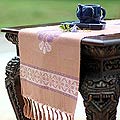Cotton 'Tan Garden' Table Runner (Thailand)