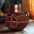 'Cat Face' Earthenware Vase (Indonesia)