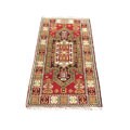 Indo Kazak Hand-knotted Red/Ivory Rug (2' x 5')