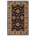 Plum/ Ivory Persian Court Legends Wool/ Silk Rug (3' x 5')