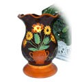 Handpainted English Sunflower Large Flower Vase