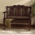 Handcarved Cherry Storage Settee