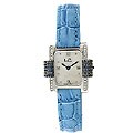 Lucien Piccard 'Dolce Vita' 14k Gold Diamond Sapphire Watch