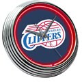 Neon Garage Clock with Los Angeles Clippers Logo