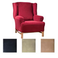 STRETCH Plaid Wing Chair Slipcover