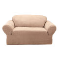 Textured Suede Sable Loveseat Slipcover